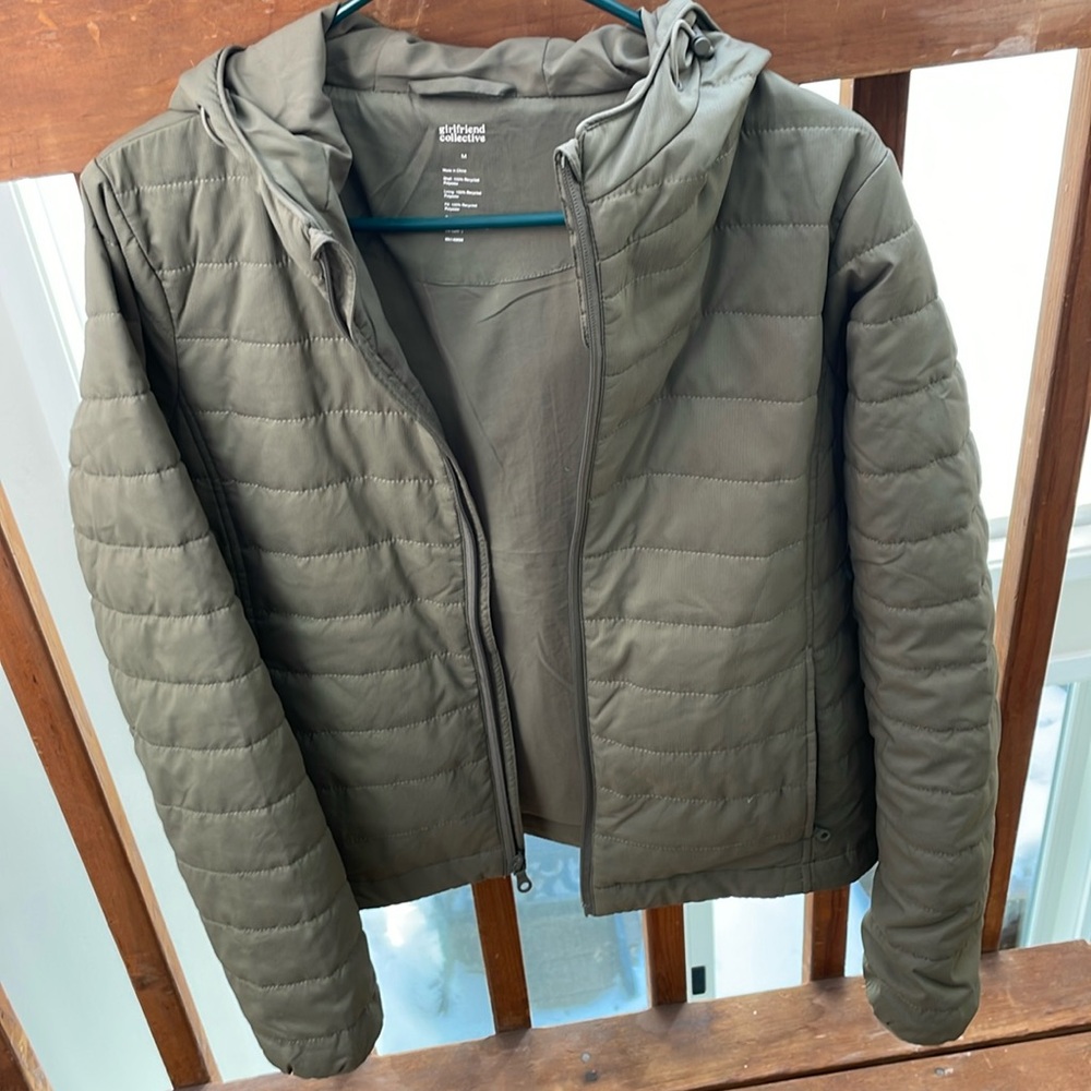 Girlfriend Collective Olive Puffer Jacket